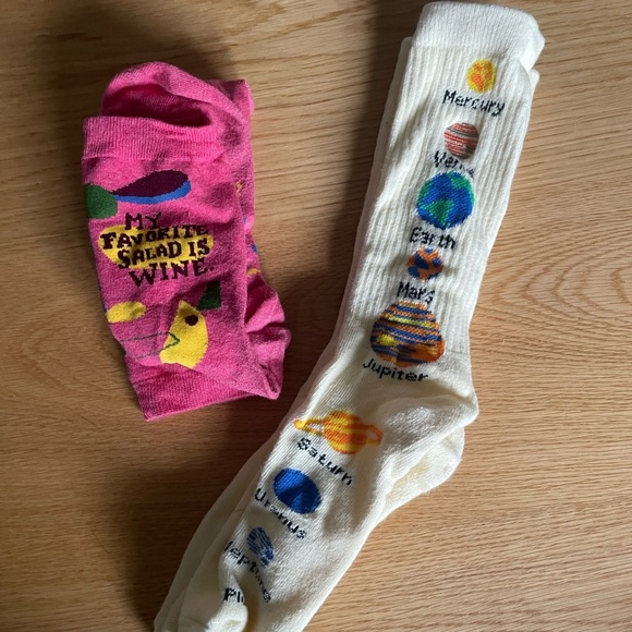 Bundle of two: fun print socks : outer space, women’s one size - Picture 6 of 7